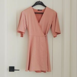 Nude Pink Wrap Dress